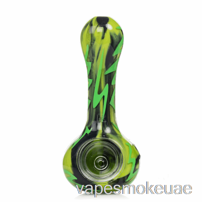 Vape Uae Eyce Oraflex ملعقة سيليكون متعرجة مخلوق أخضر (أسود / أخضر ليموني)